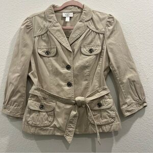 Loft Women's Tan Utility, Cargo, Toe Waist Women’s Jacket Petite‎ Medium